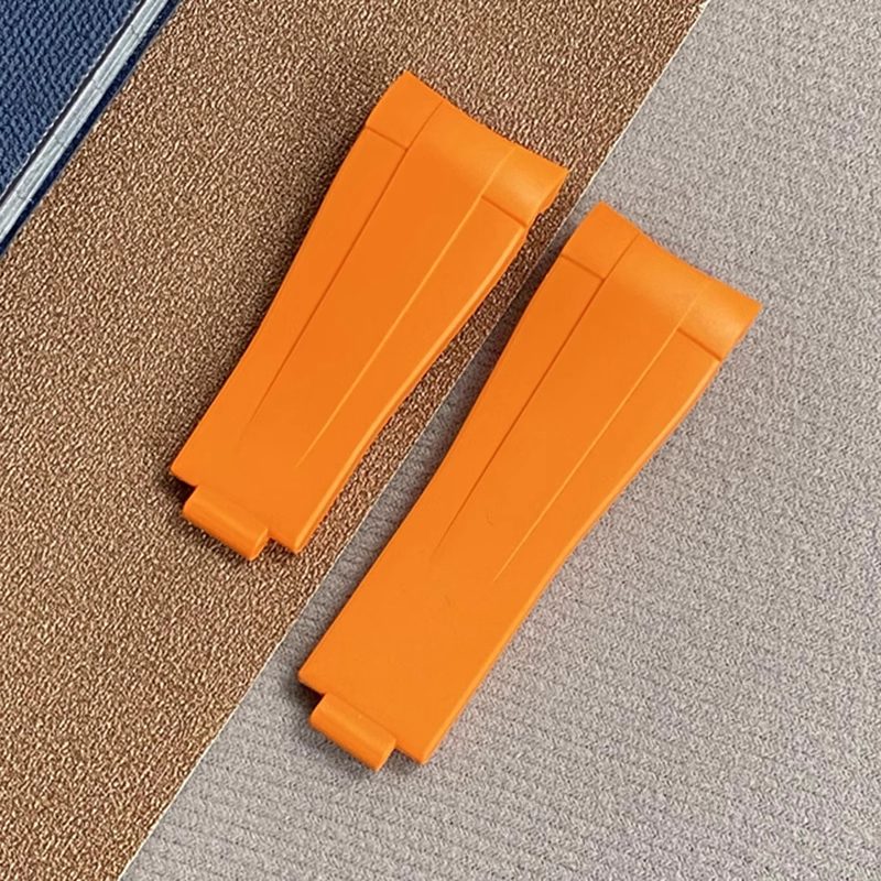 Orange FKM rubber strap for Rolex Submariner