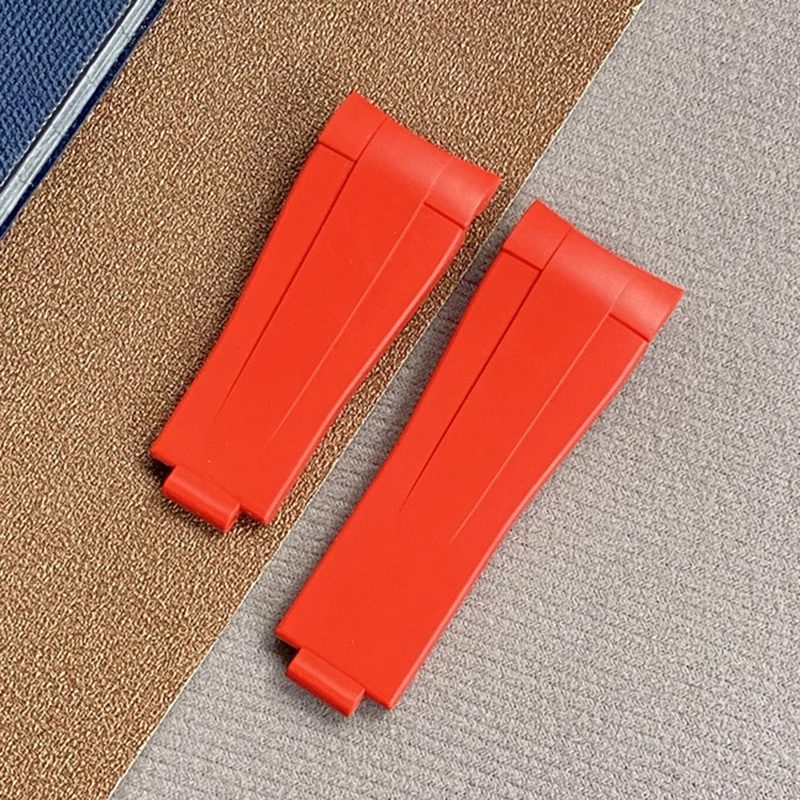 Red FKM rubber strap for Rolex Submariner