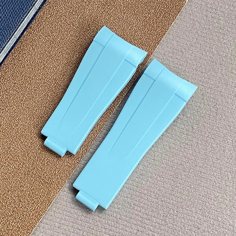 Sky blue FKM rubber strap for Rolex Submariner
